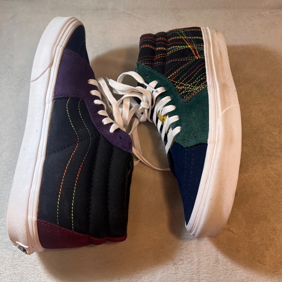 Vans Sk8-Mid Frenzy Dark Rainbow High Tops Skateboard Shoe Size 9 M / 10.5 W - Picture 11 of 13